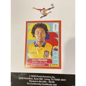 Angelo Preciado ECU 7 Panini World Cup 2026 Sticker Red Border